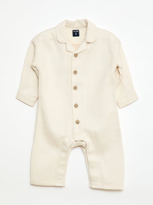 Lange jumpsuit met relax fit hemdkraag - Kiabi