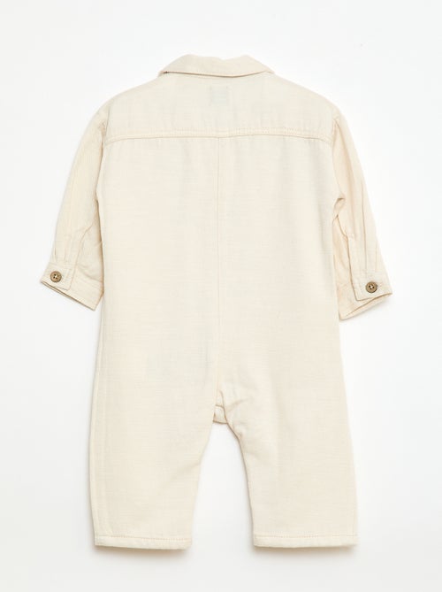 Lange jumpsuit met relax fit hemdkraag - Kiabi