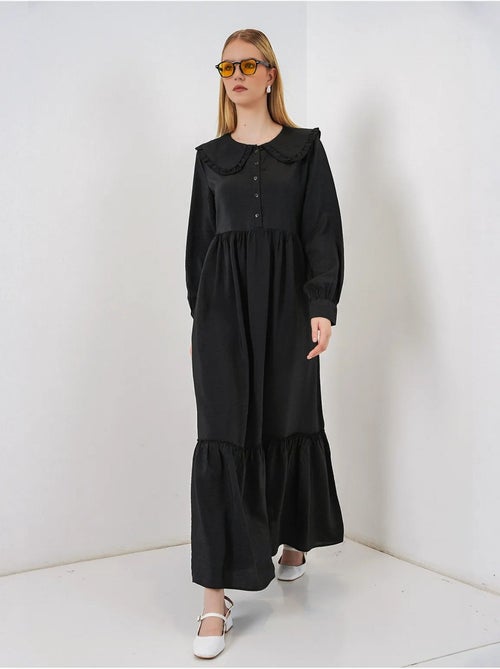 Lange jurk met babykraag en knoopsluiting bdart - Kiabi Lange jurk met babykraag en knoopsluiting bdart - Kiabi