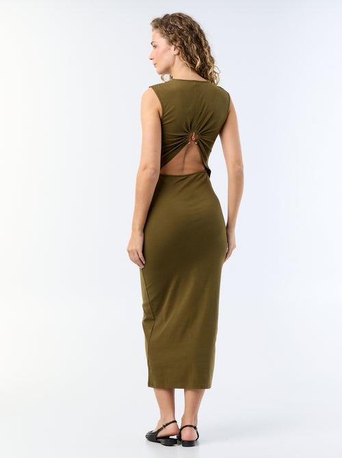 Lange jurk met open rug en fantasiejuweel - Kiabi