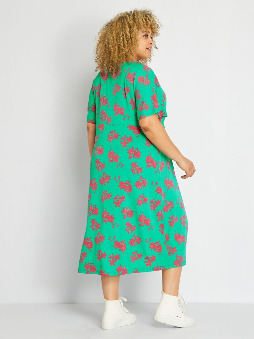 Lange jurk met print GROEN Kiabi 25.00€