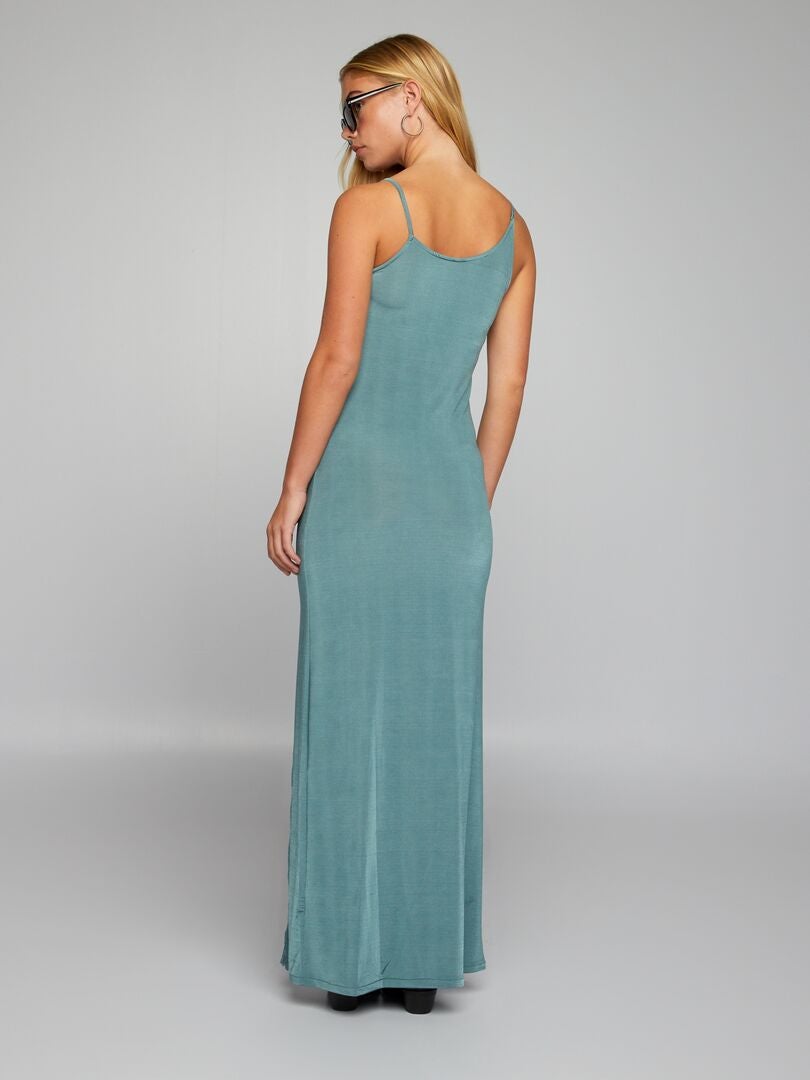 Lange jurk met smalle bandjes BLAUW Kiabi 22.00€