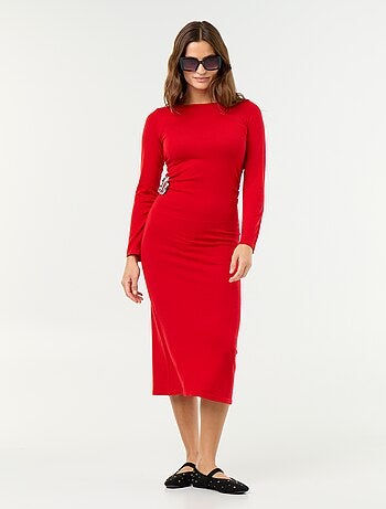 Lange jurk met taillejuweel