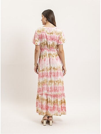 Lange jurk met tie-dye print van itessia