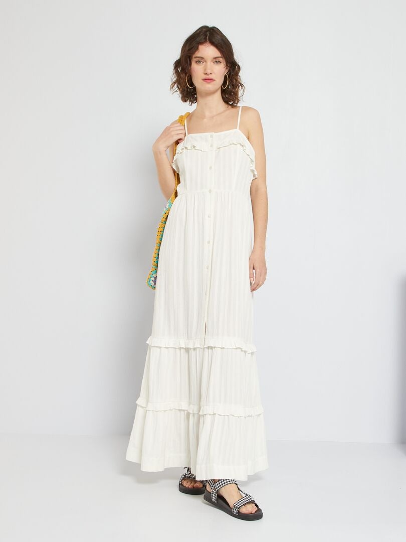 Lange jurk wit - Kiabi