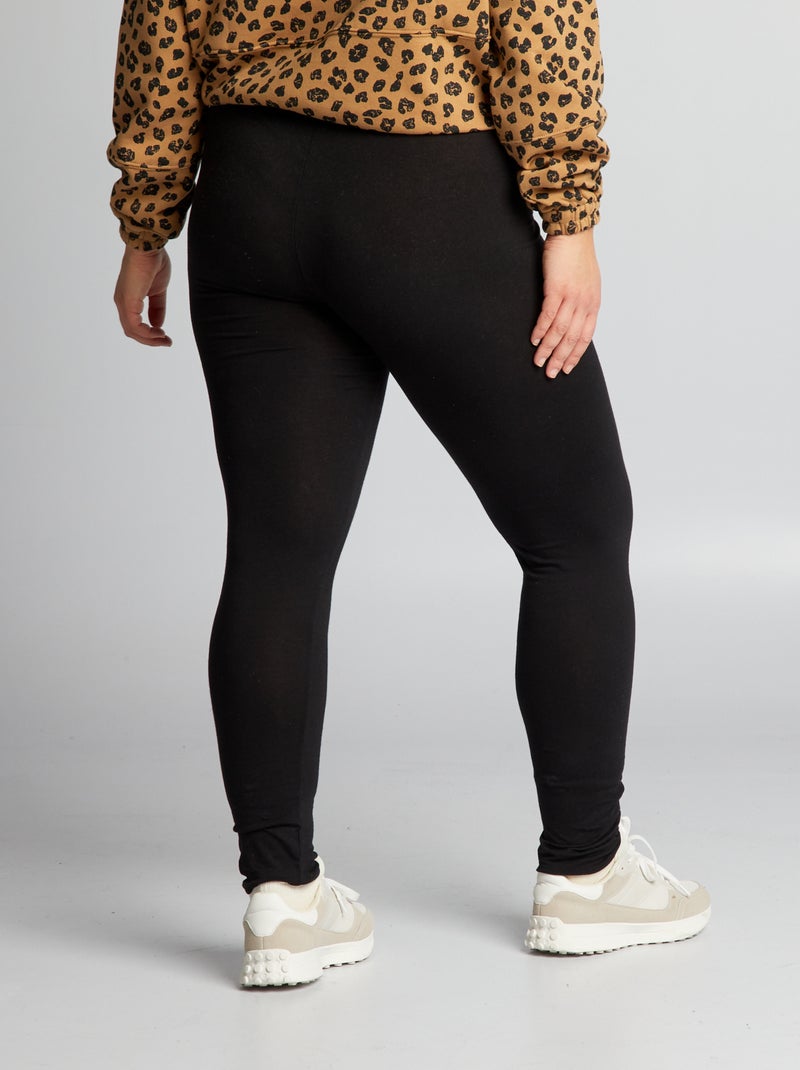 Lange katoenen legging zwart - Kiabi