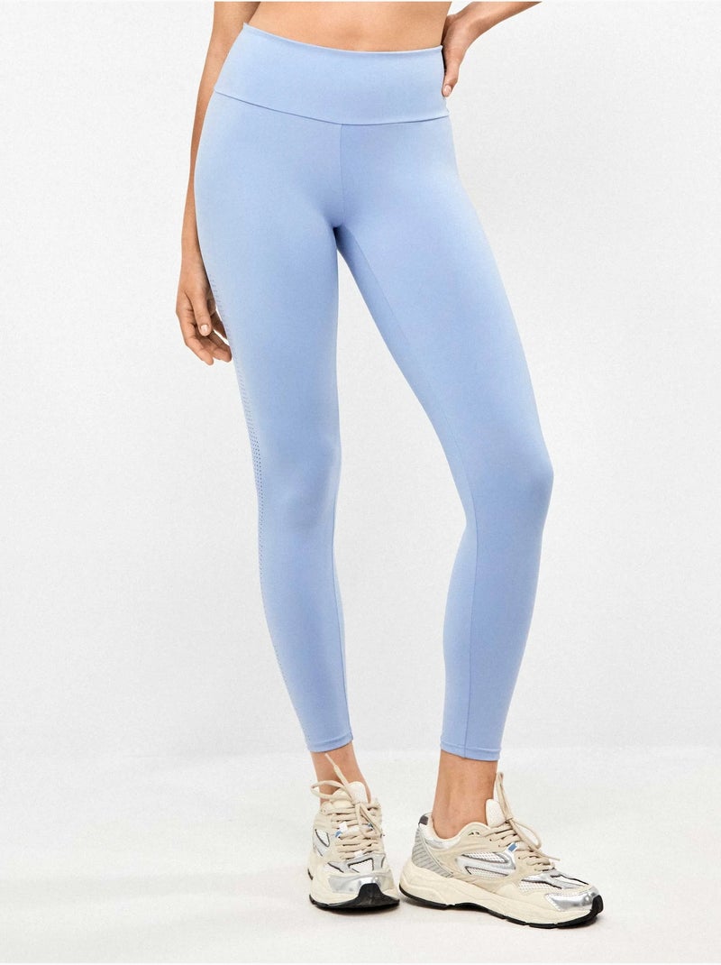 Lange legging gemaakt van vormgevend materiaal dat definieert en styliseert Blauw - Kiabi