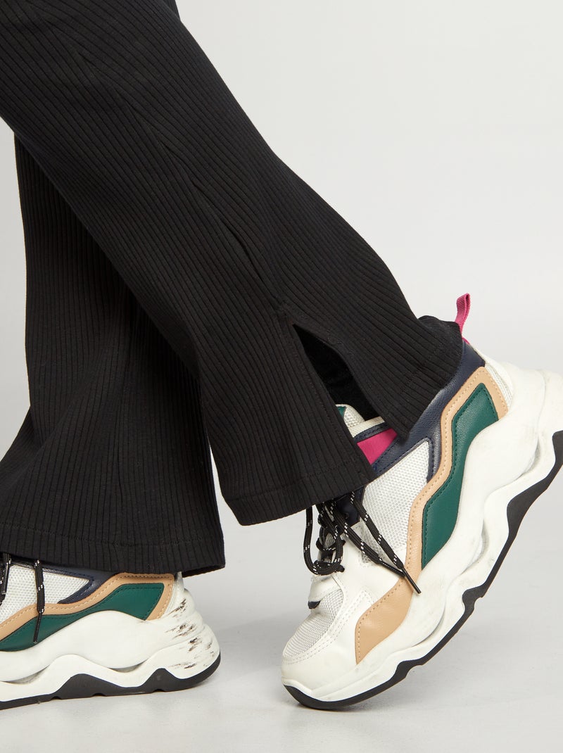 Lange legging in flared model zwart - Kiabi