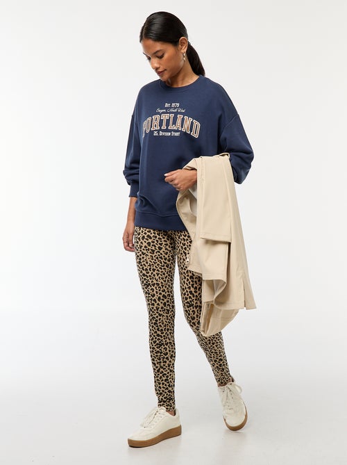 Lange legging met luipaardmotief - Kiabi