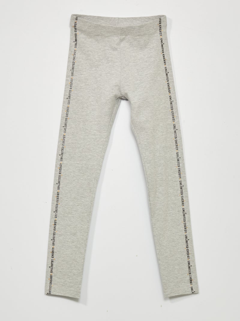 Lange legging met motief GRIJS - Kiabi