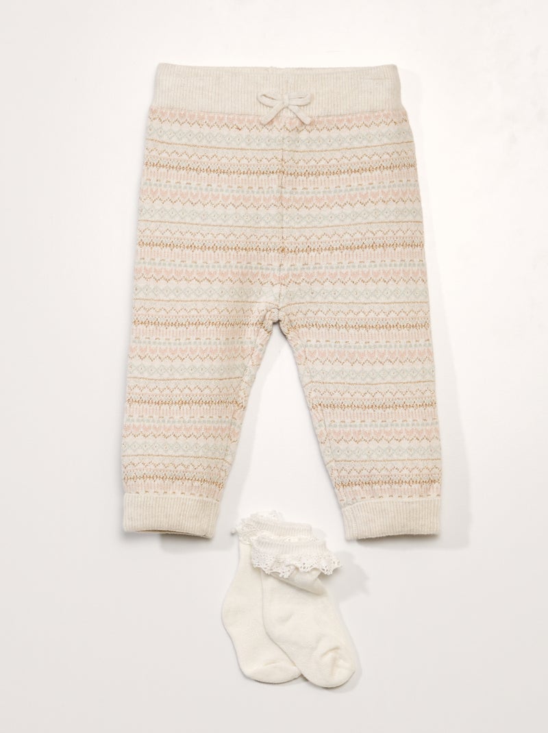 Lange legging met motief WIT - Kiabi