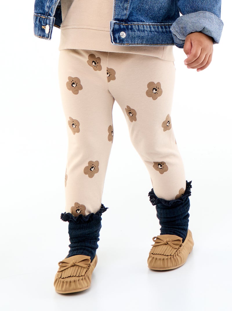 Lange legging met print Biege - Kiabi