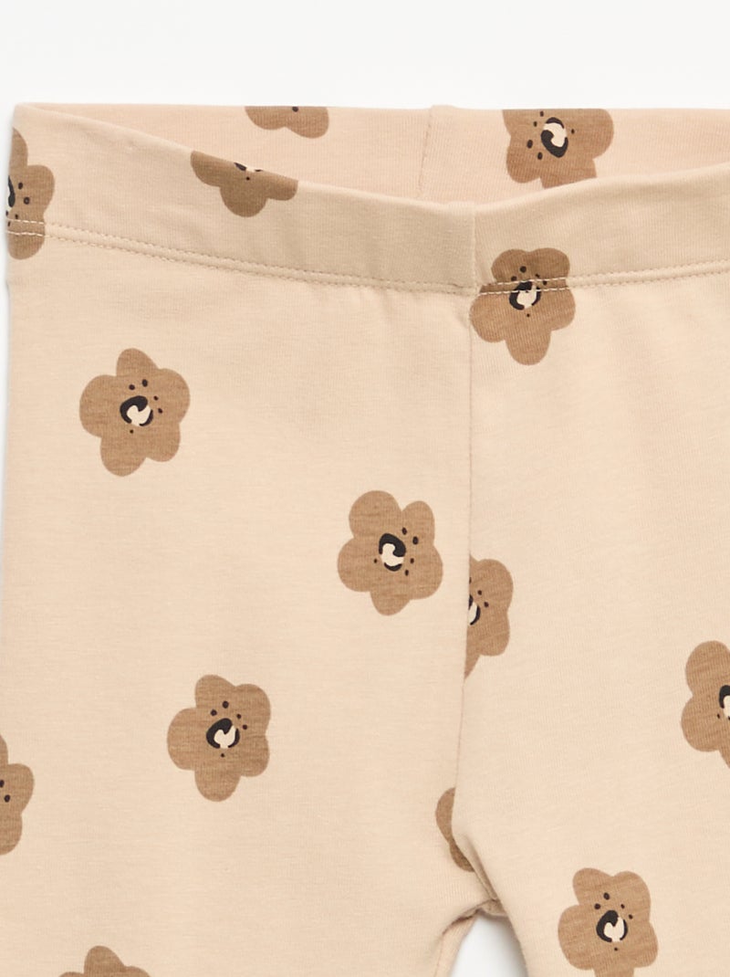 Lange legging met print Biege - Kiabi