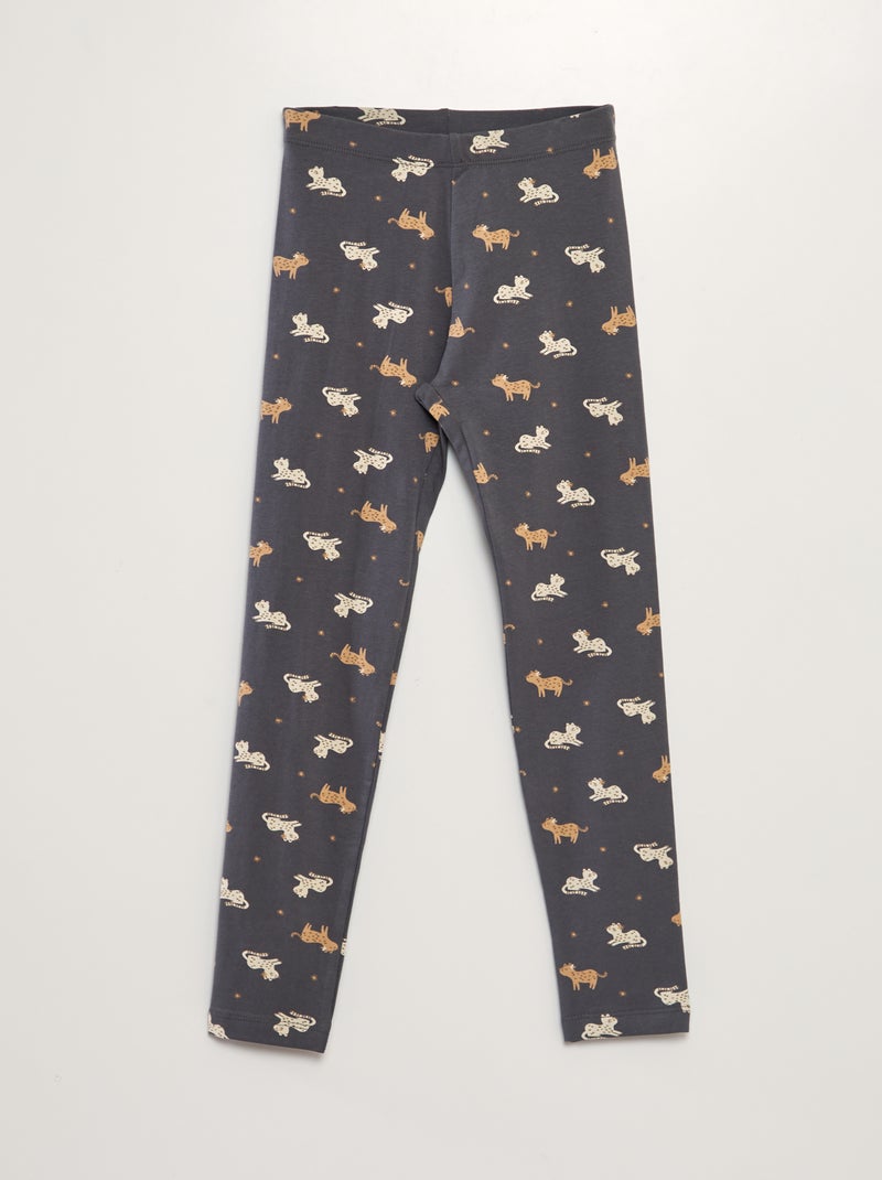 Lange legging met print GRIJS - Kiabi