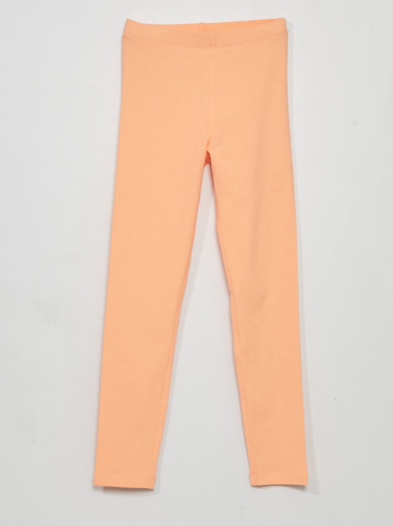 Lange legging met stretch ORANJE - Kiabi