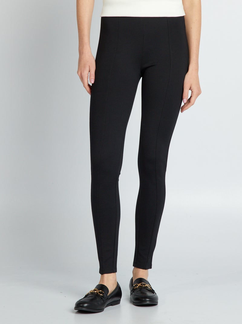 Lange legging van milanotricot zwart - Kiabi