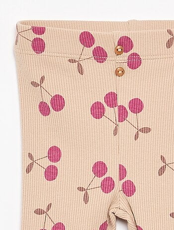 Lange legging van ribtricot met motiefje
