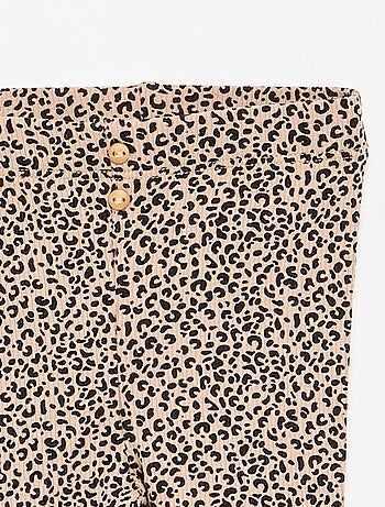 Lange legging van ribtricot met motiefje