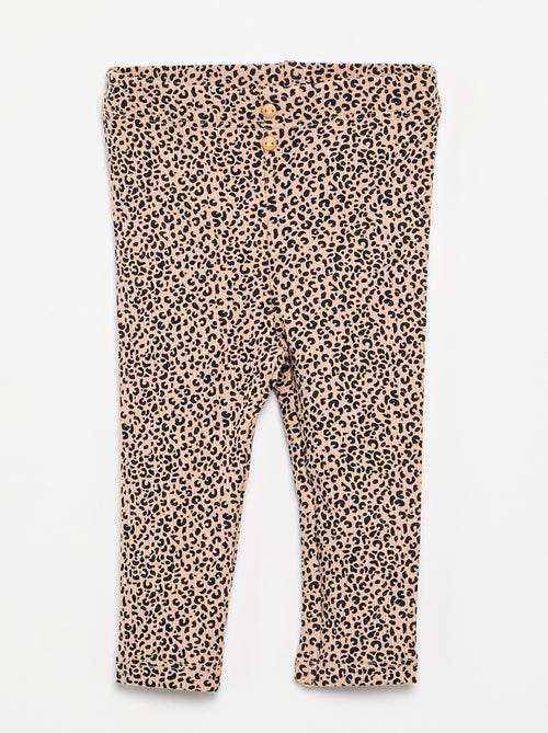 Lange legging van ribtricot met motiefje - Kiabi Lange legging van ribtricot met motiefje - Kiabi