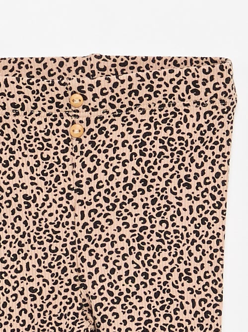 Lange legging van ribtricot met motiefje - Kiabi Lange legging van ribtricot met motiefje - Kiabi
