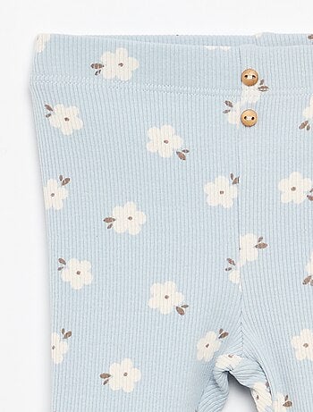 Lange legging van ribtricot met motiefje