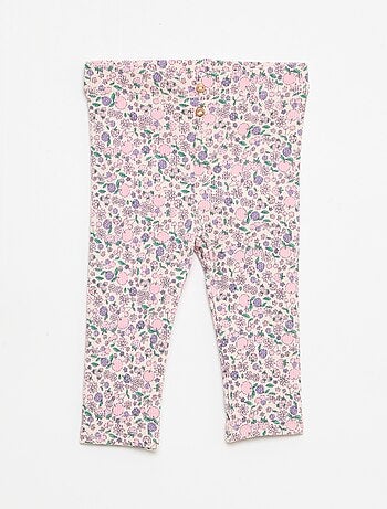 Lange legging van ribtricot met motiefje