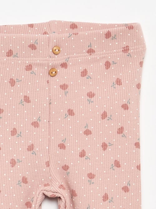 Lange legging van ribtricot met motiefje - Kiabi Lange legging van ribtricot met motiefje - Kiabi