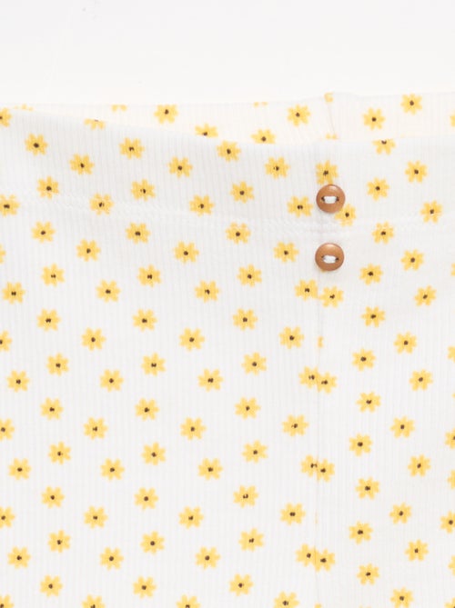 Lange legging van ribtricot met motiefje - Kiabi