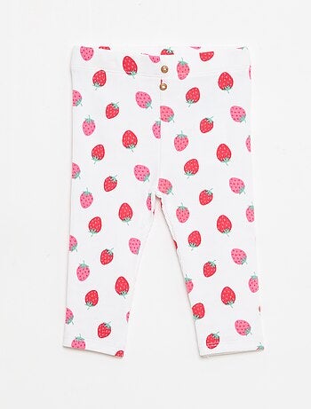Lange legging van ribtricot met motiefje