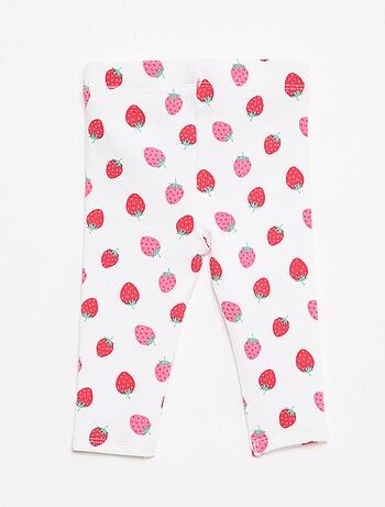 Lange legging van ribtricot met motiefje