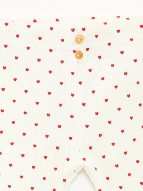 Lange legging van ribtricot met motiefje - Kiabi