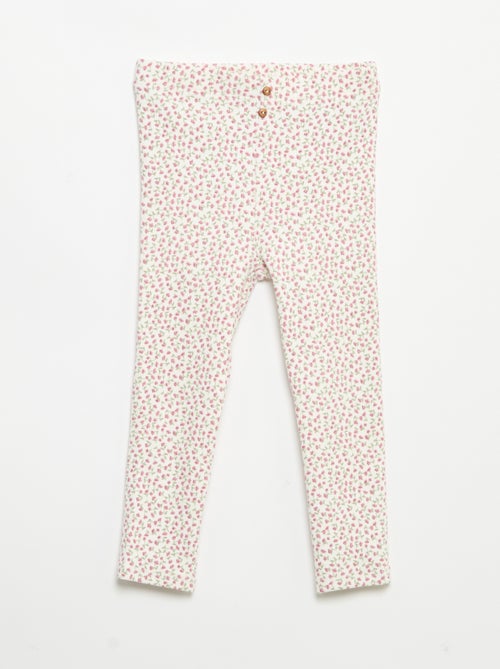 Lange legging van ribtricot met motiefje - Kiabi Lange legging van ribtricot met motiefje - Kiabi