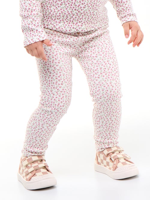 Lange legging van ribtricot met motiefje - Kiabi Lange legging van ribtricot met motiefje - Kiabi