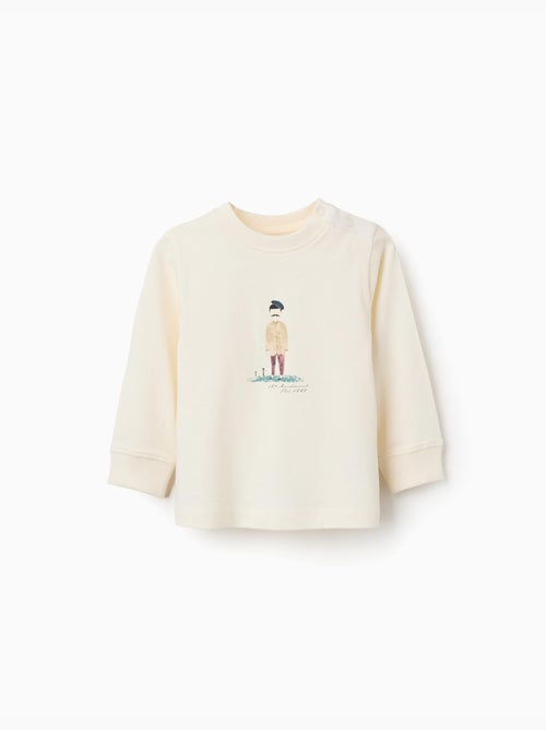 Lange mouw katoen t-shirt met schilder print - Kiabi Lange mouw katoen t-shirt met schilder print - Kiabi