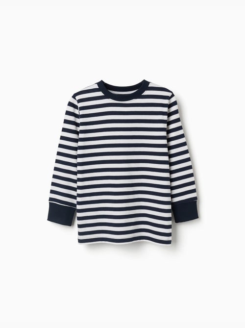 Lange mouw katoen t-shirt met strepen - Kiabi Lange mouw katoen t-shirt met strepen - Kiabi