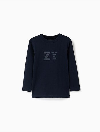 Lange mouw katoen t-shirt met ZY print