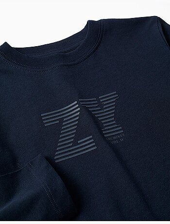 Lange mouw katoen t-shirt met ZY print