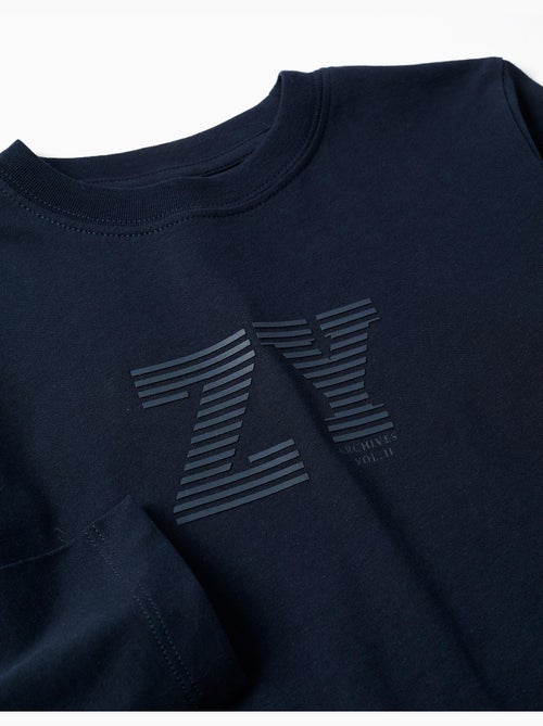 Lange mouw katoen t-shirt met ZY print - Kiabi Lange mouw katoen t-shirt met ZY print - Kiabi