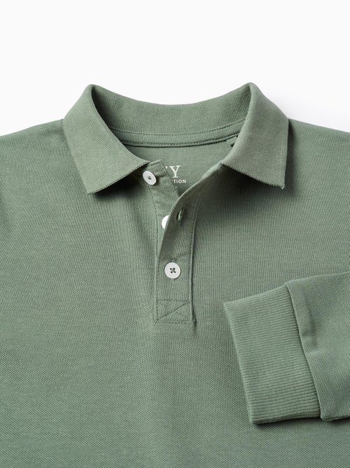 Lange mouw katoenen polo-shirt - Kiabi Lange mouw katoenen polo-shirt - Kiabi