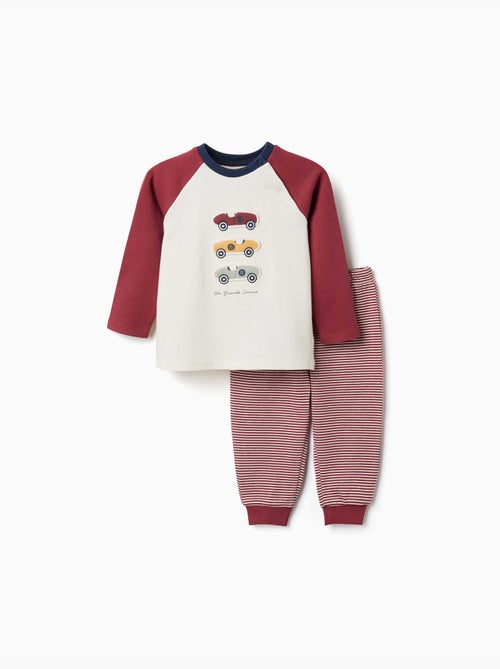 Lange mouw katoenen pyjama met raceauto's - Kiabi