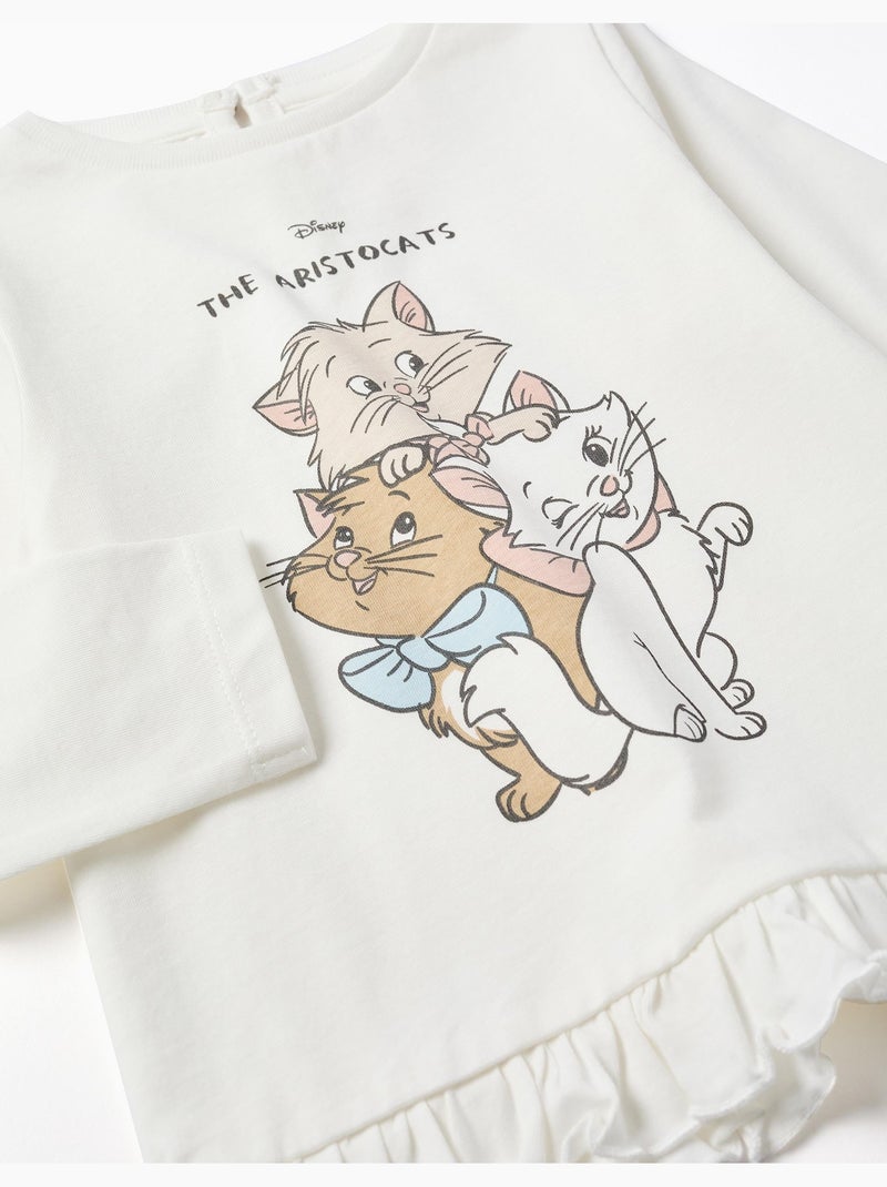 Lange mouw katoenen T-shirt met de aristokatten Wit - Kiabi