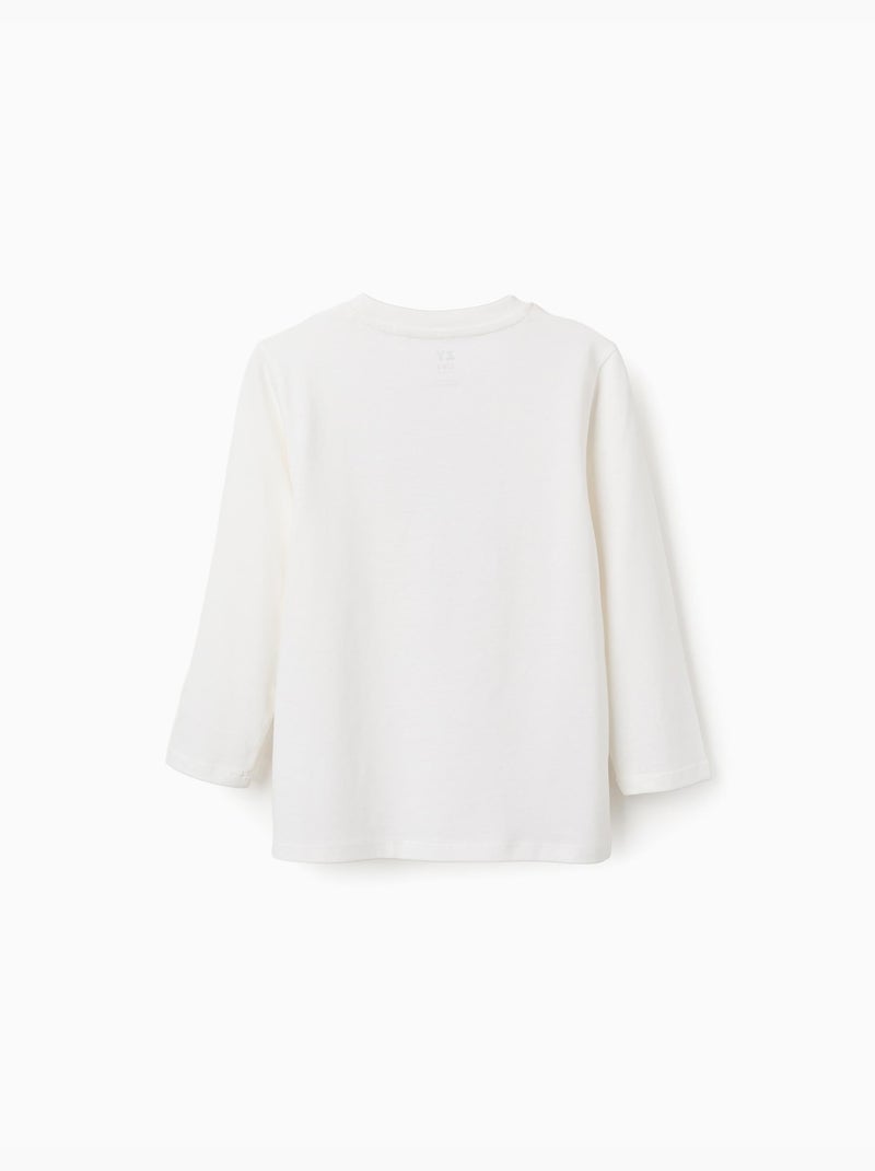 Lange mouw katoenen t-shirt met Shapes print Wit - Kiabi