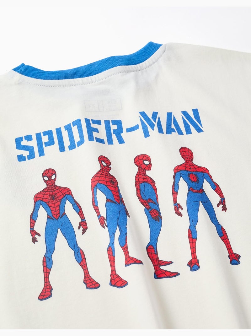 Lange mouw katoenen T-shirt met Spider-Man prints Wit - Kiabi