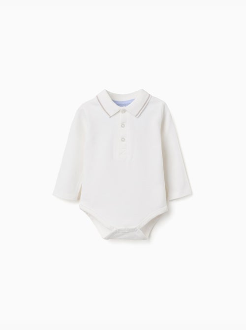 Lange mouw polo-romper met strepen - Kiabi Lange mouw polo-romper met strepen - Kiabi