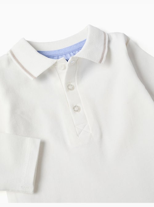 Lange mouw polo-romper met strepen - Kiabi Lange mouw polo-romper met strepen - Kiabi