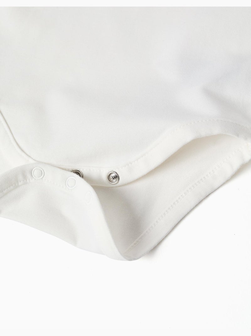 Lange mouw polo-romper met strepen Wit - Kiabi