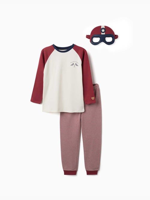 Lange mouwen katoenen pyjama met gewatteerd masker - Kiabi