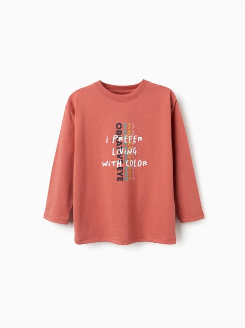 Lange mouwen katoenen t-shirt met Creative Eye-print - Kiabi Lange mouwen katoenen t-shirt met Creative Eye-print - Kiabi