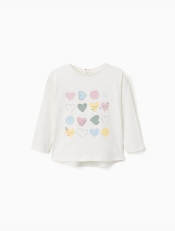 Lange mouwen katoenen t-shirt met gedrukte harten