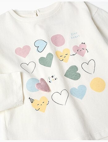 Lange mouwen katoenen t-shirt met gedrukte harten